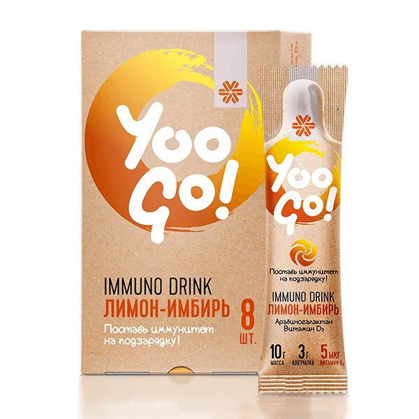 Напиток Immuno Drink (Защита иммунитета) «Лимон-имбирь» - Yoo Gо