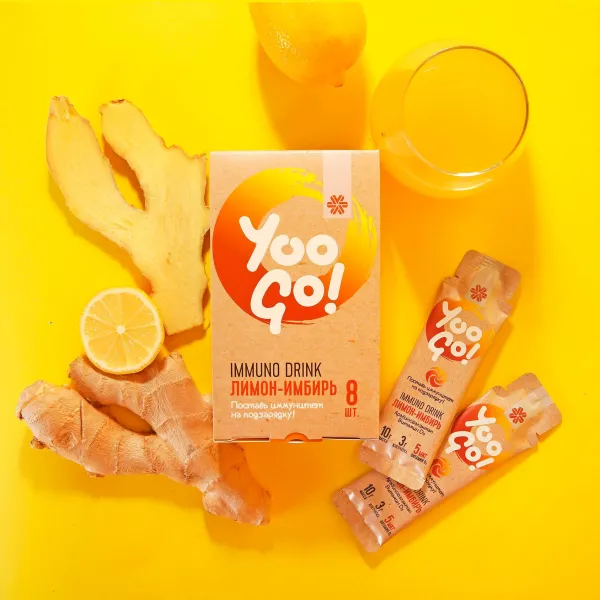 Напиток Immuno Drink (Защита иммунитета) «Лимон-имбирь» - Yoo Gо